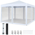 10 FT x 10 FT Pop-Up Canopy Tent Easy Setup Instant Folding Shelter with Mesh Netting