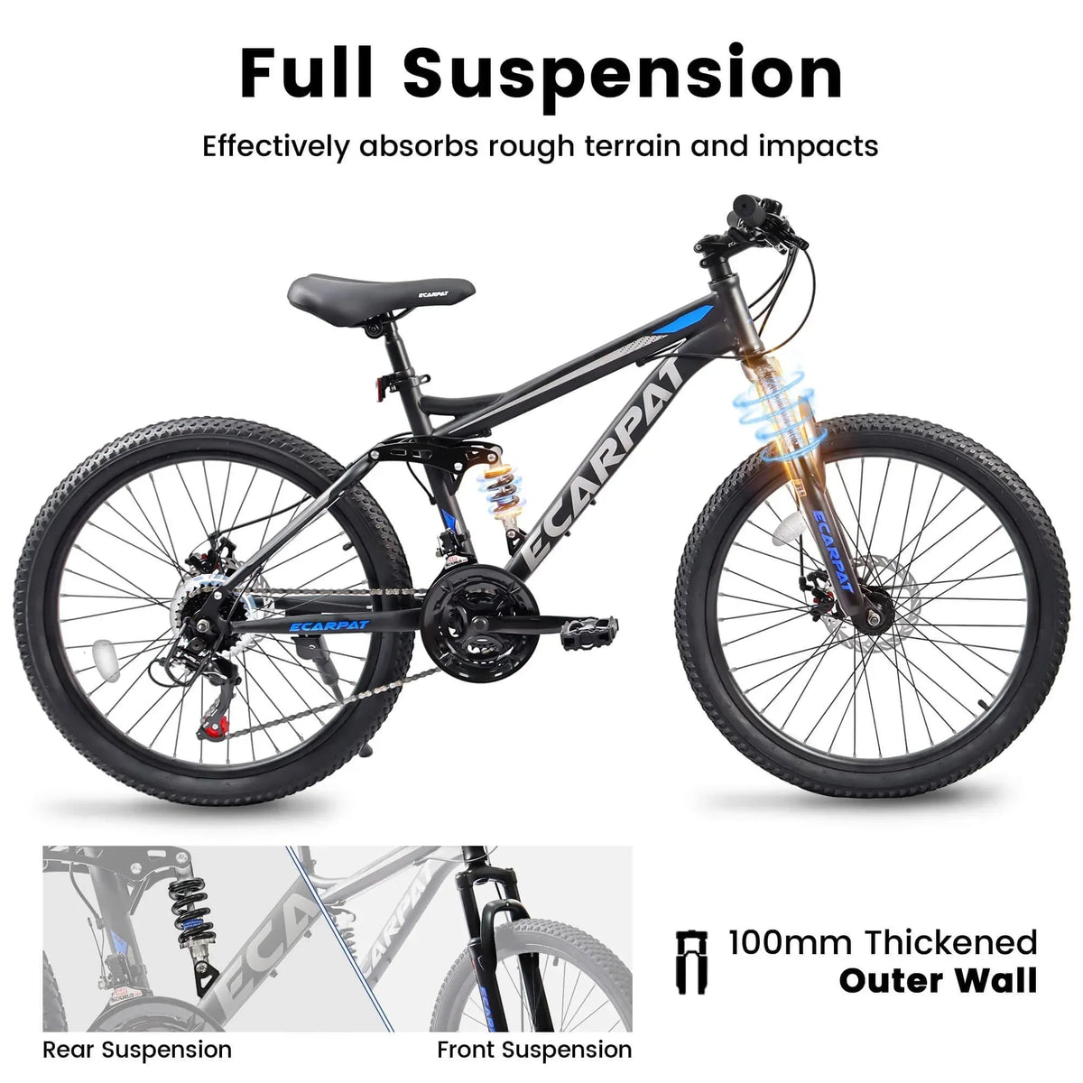 FlexRide™ 24 – 24" MTB Bike with Disc Brakes & 21-Speed Gears