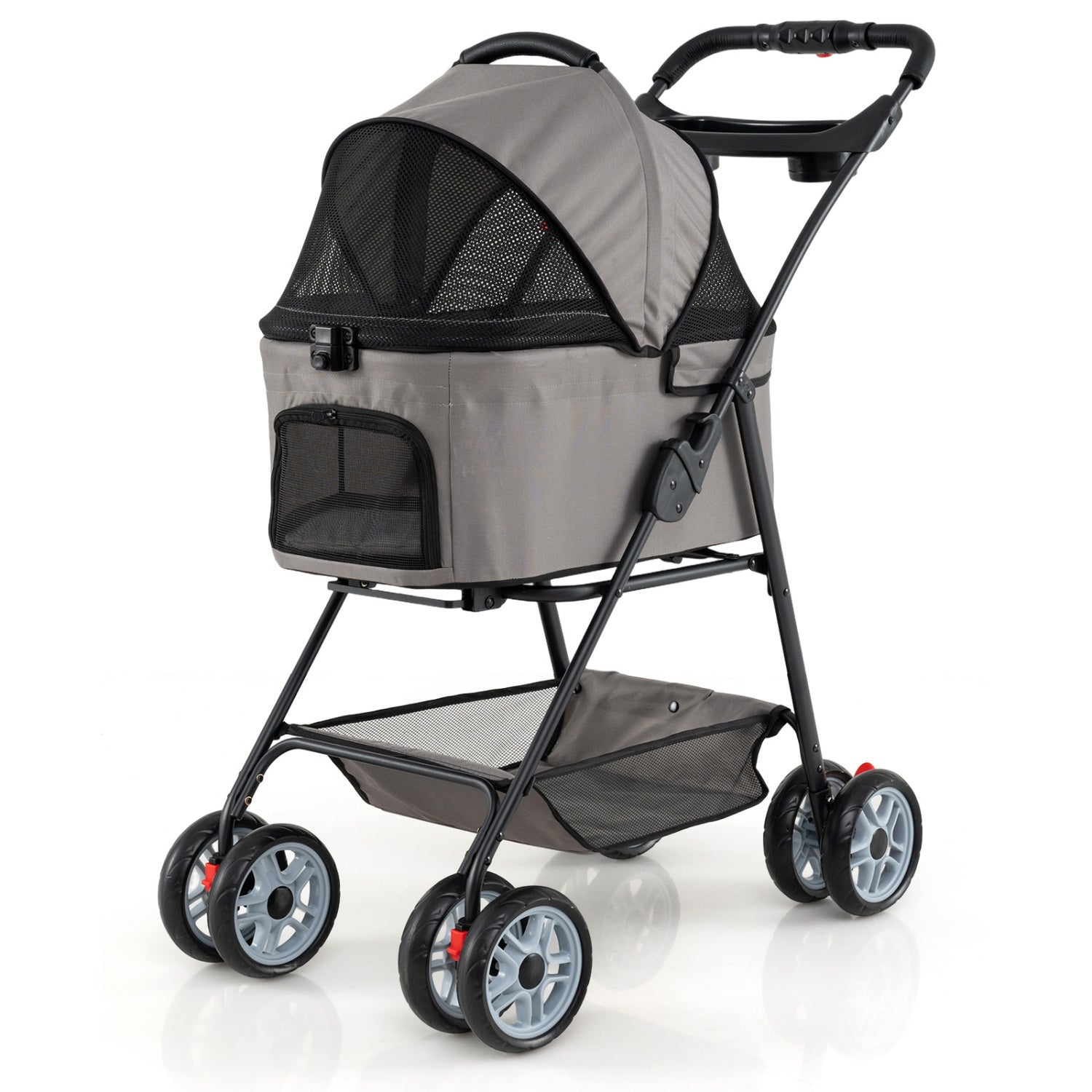 3 in 1 Pet Stroller with Removable Carrier up to 33 lbs-Gray