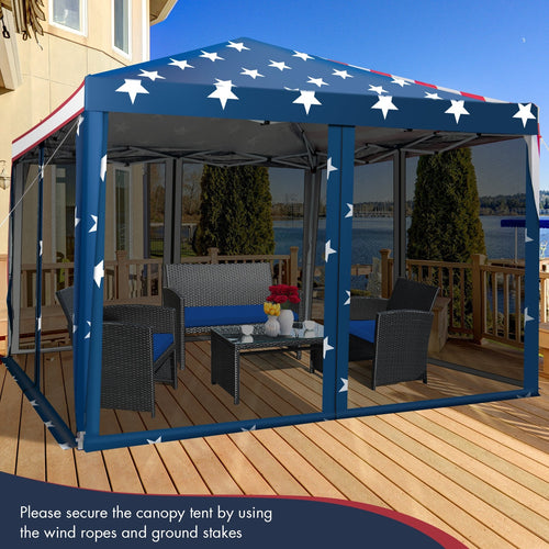10 FT x 10 FT Pop-Up Canopy Tent Easy Setup Instant Folding Shelter with Mesh Netting