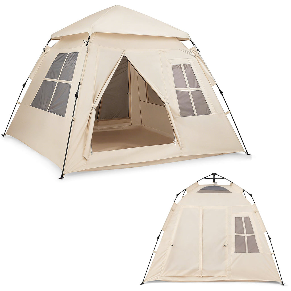 4 Person Camping Tent Portable Automatic Easy Setup with Rainfly and 2 Doors