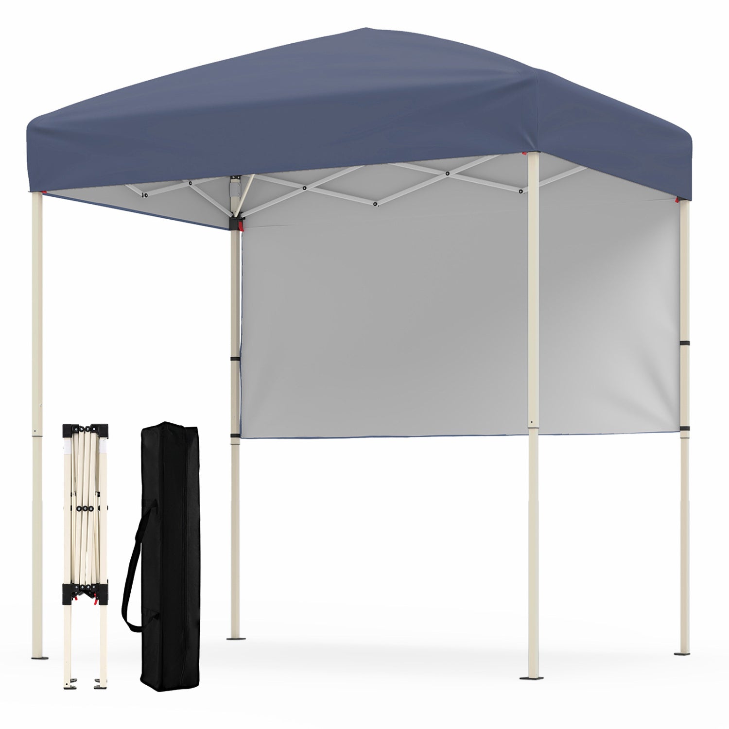 6 x 4 FT Pop-Up Canopy Tent with 1 Half Sidewall Easy Setup Folding Outdoor Sun Shelter