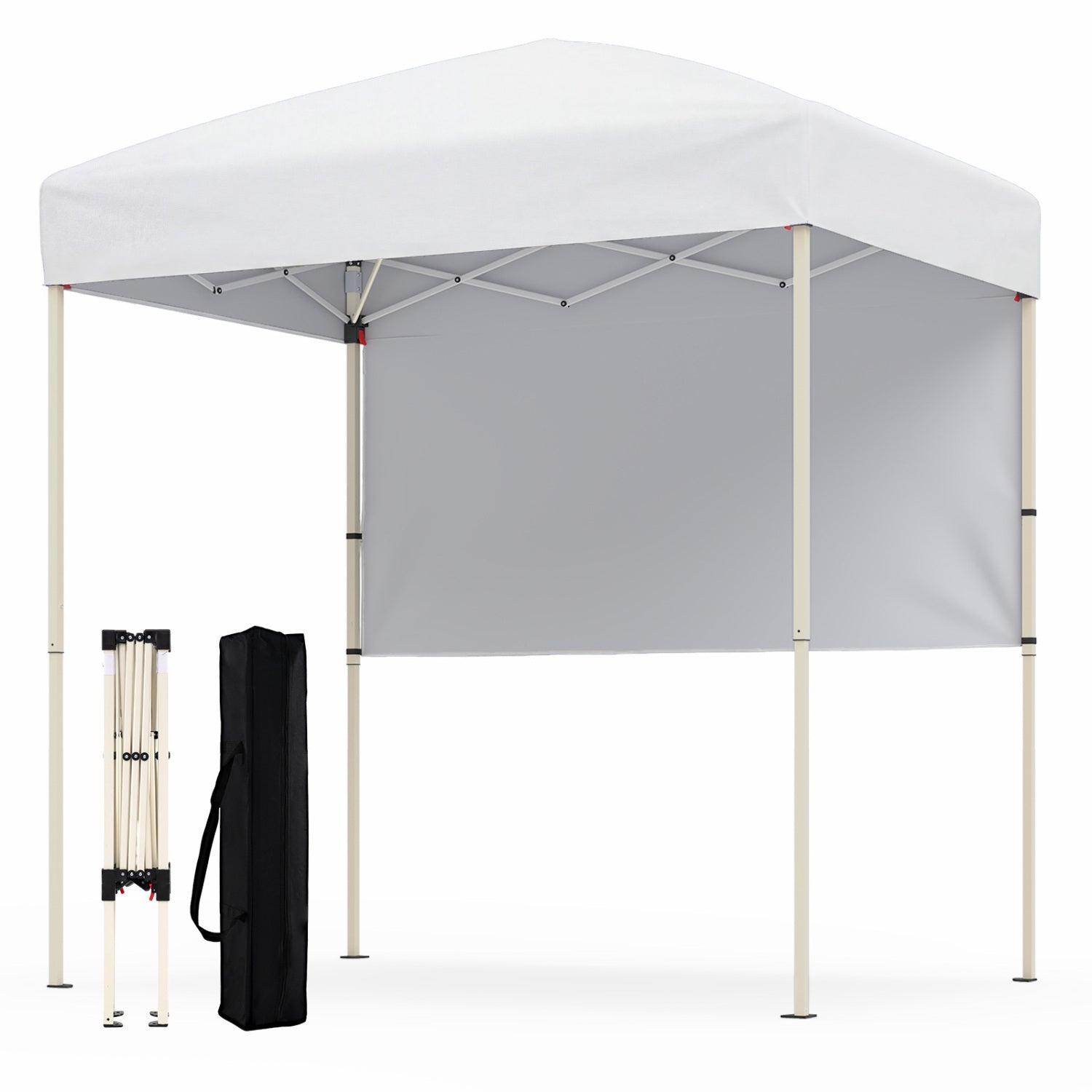 6 x 4 FT Pop-Up Canopy Tent with 1 Half Sidewall Easy Setup Folding Outdoor Sun Shelter