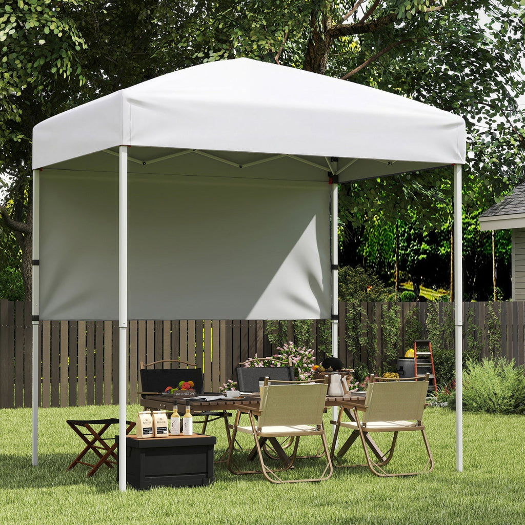 6 x 4 FT Pop-Up Canopy Tent with 1 Half Sidewall Easy Setup Folding Outdoor Sun Shelter