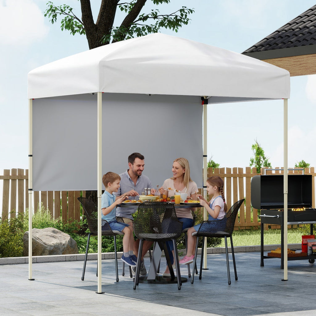 6 x 4 FT Pop-Up Canopy Tent with 1 Half Sidewall Easy Setup Folding Outdoor Sun Shelter