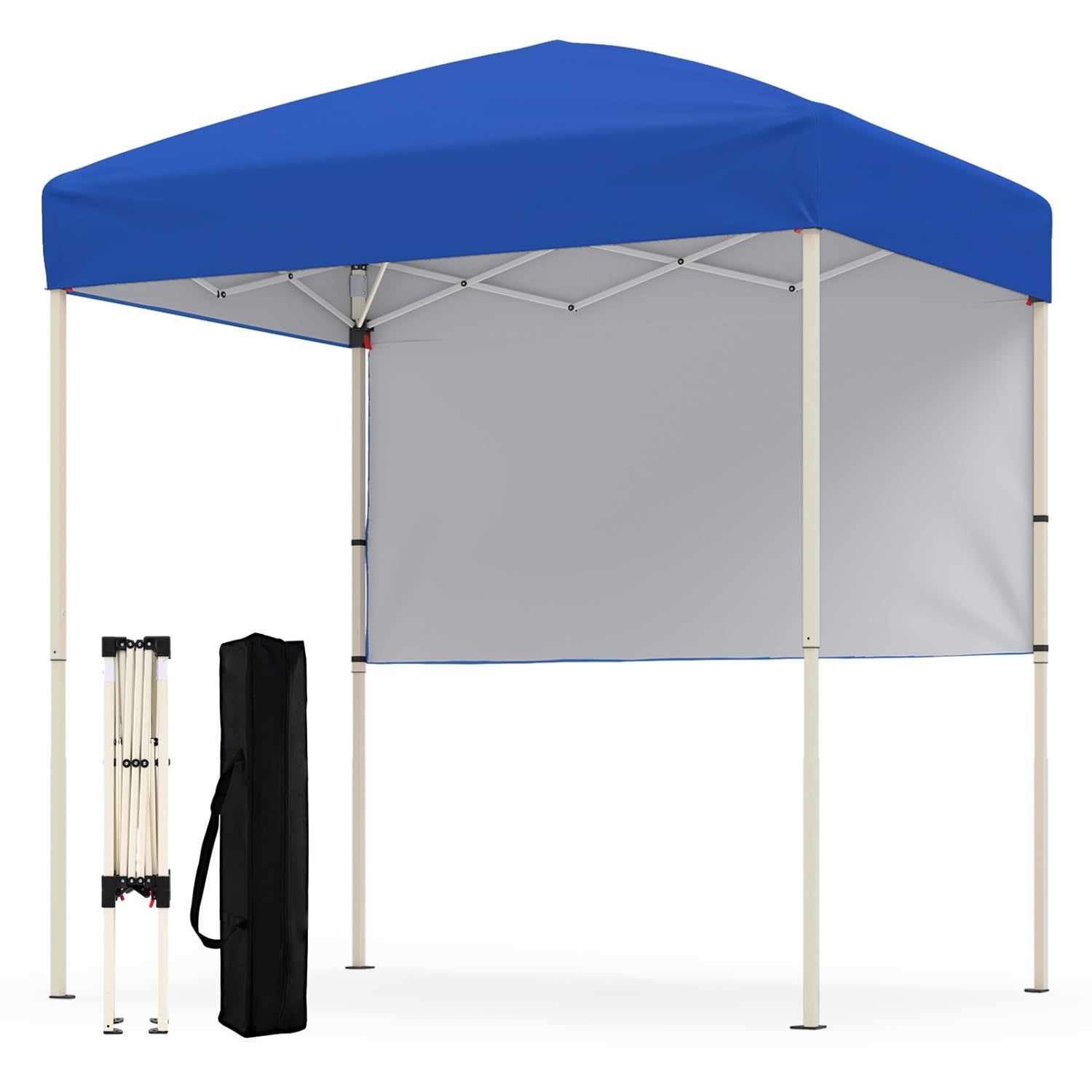6 x 4 FT Pop-Up Canopy Tent with 1 Half Sidewall Easy Setup Folding Outdoor Sun Shelter