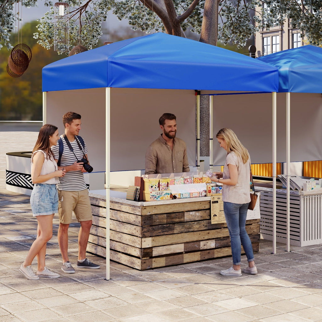 6 x 4 FT Pop-Up Canopy Tent with 1 Half Sidewall Easy Setup Folding Outdoor Sun Shelter