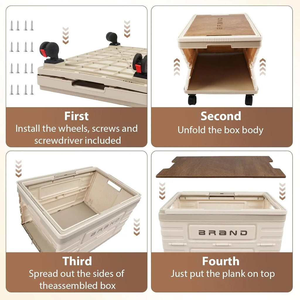 Foldable Storage Cart – Heavy-Duty Mobile Organizer