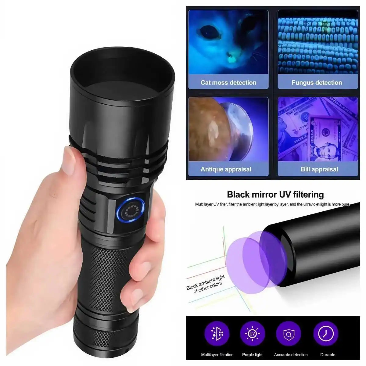 20W UV Black Light Flashlight