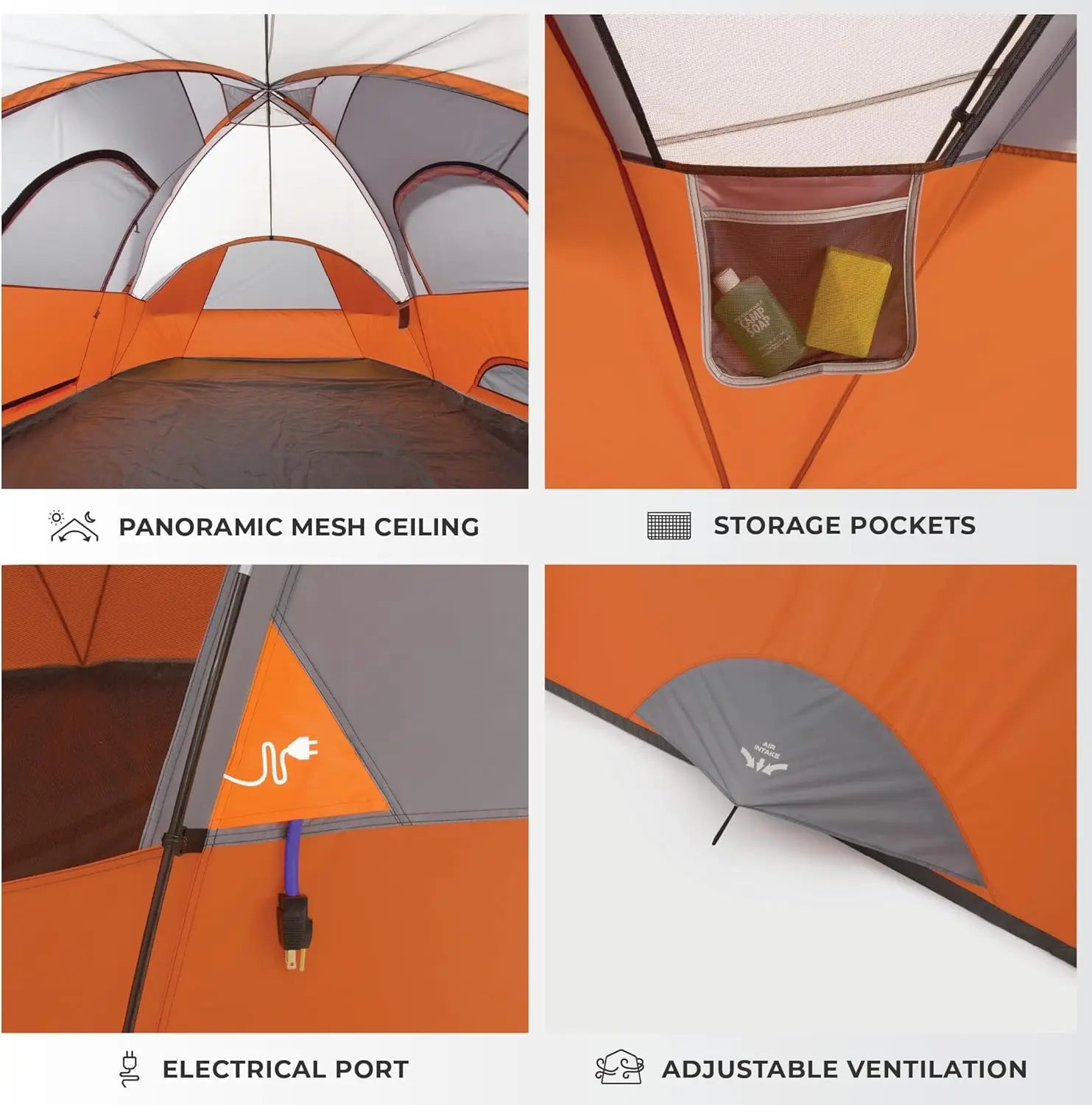 Family Camping Tent for 3-9 People, Dome Design