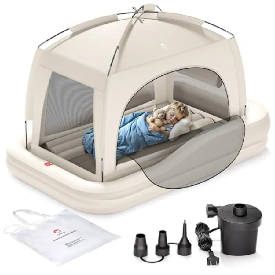 Inflatable Toddler Travel Bed with Tent