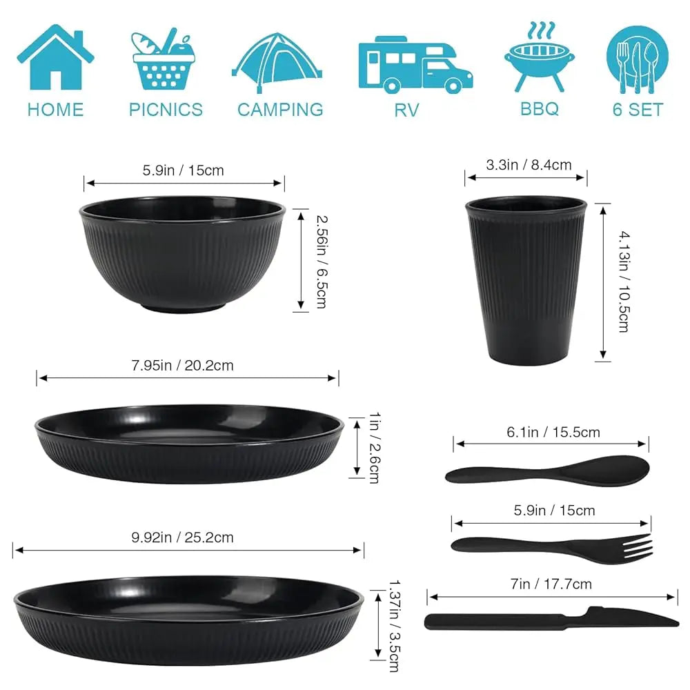 Wheat Straw Dinnerware Set | 30 Pcs Plates And Bowls Sets
