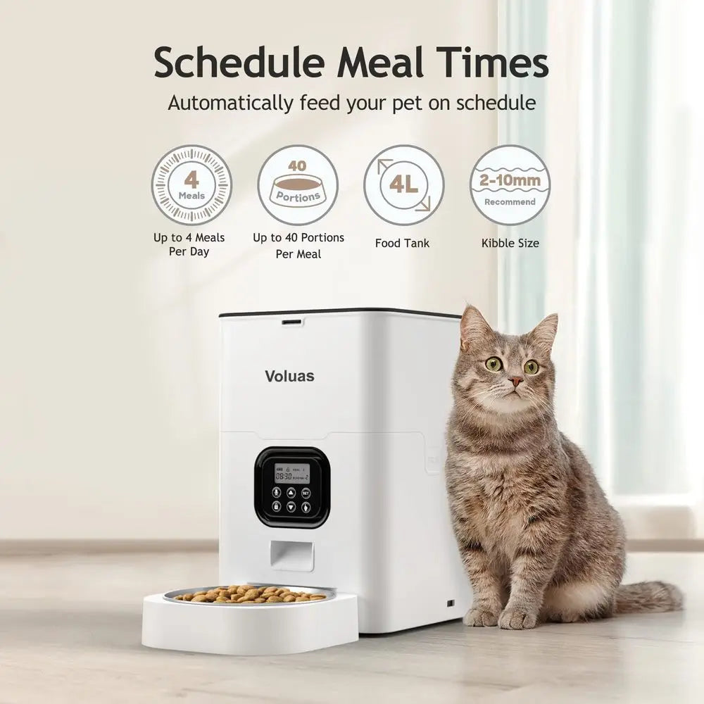 Automatic Cat Feeders Timed Pet Feeder for Cats and Dogs with Dry Food Dispenser