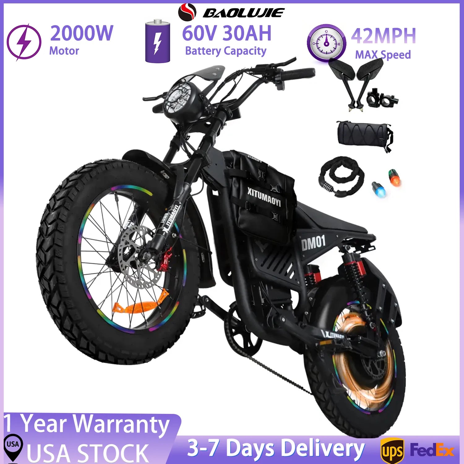 Electric Motorcycle 2000W Moto Electric Bicycle