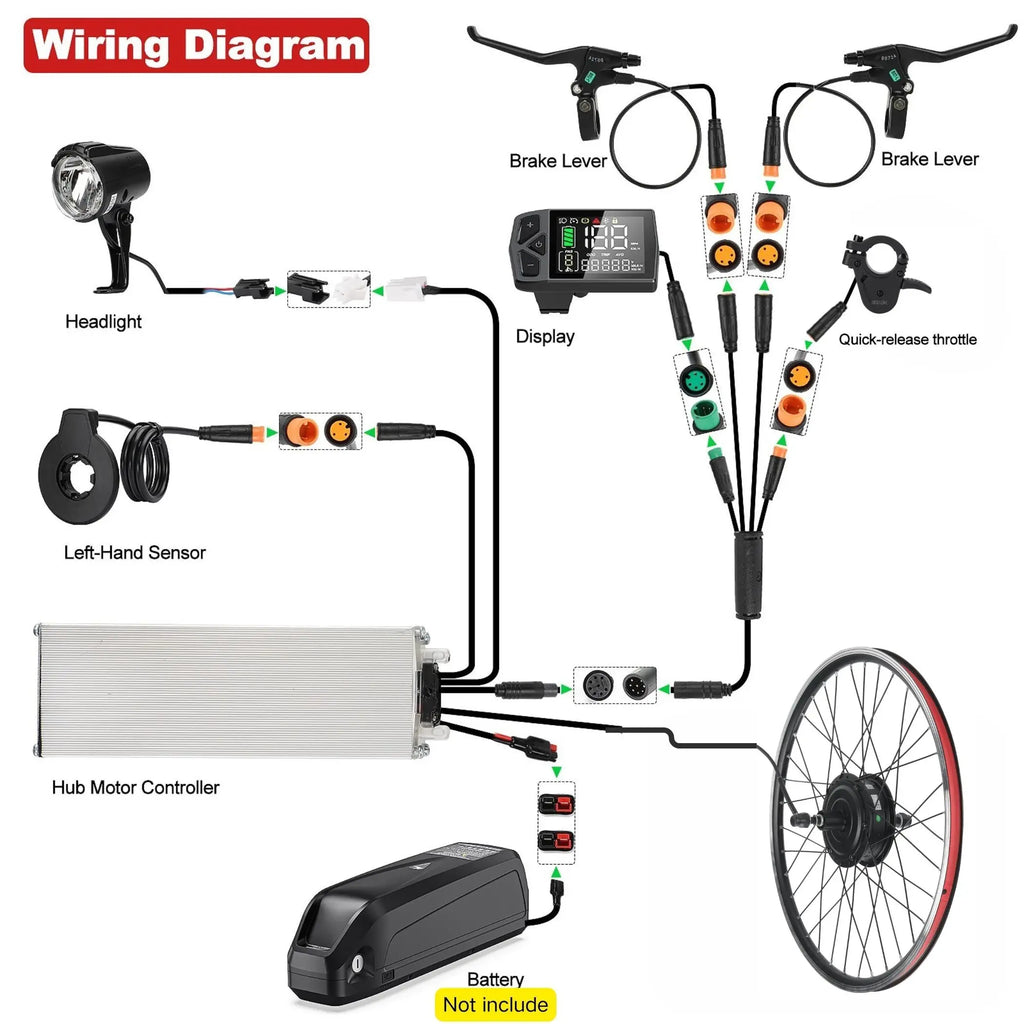 BAFANG Ebike Conversion Kit,G020 48V 500W Rear Hub Motor