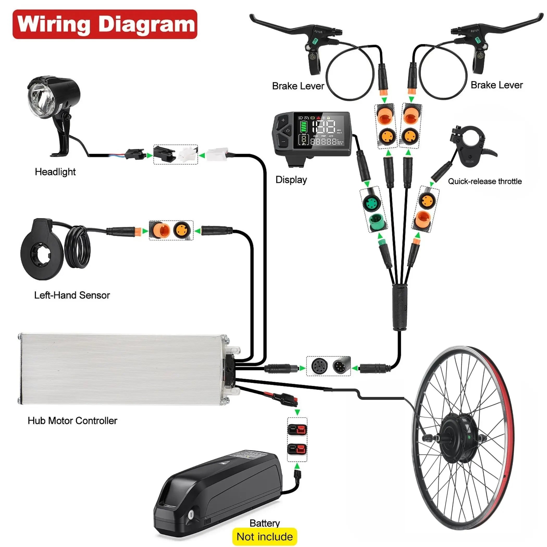 BAFANG Ebike Conversion Kit,G020 48V 500W Rear Hub Motor