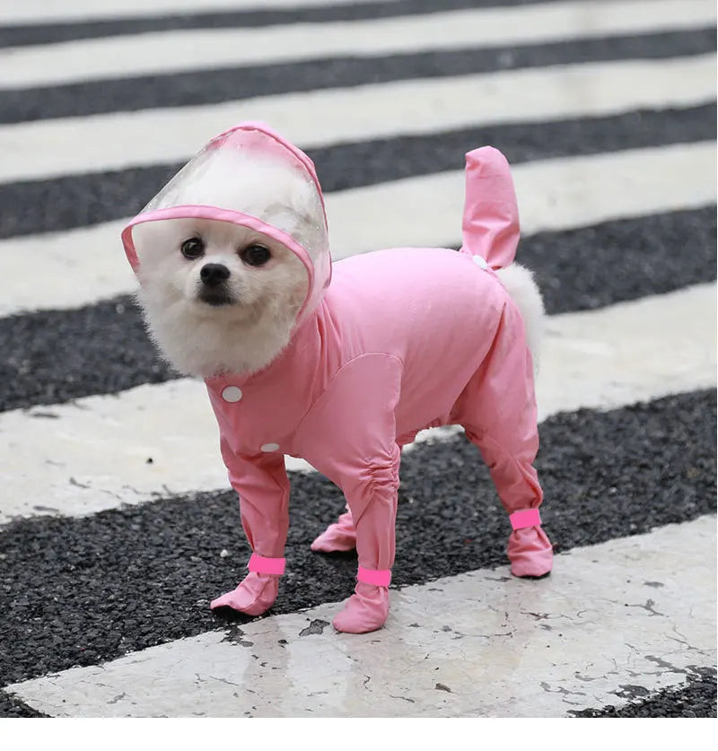 Waterproof Dog Raincoat,Full Coverage 4 Legs Dog