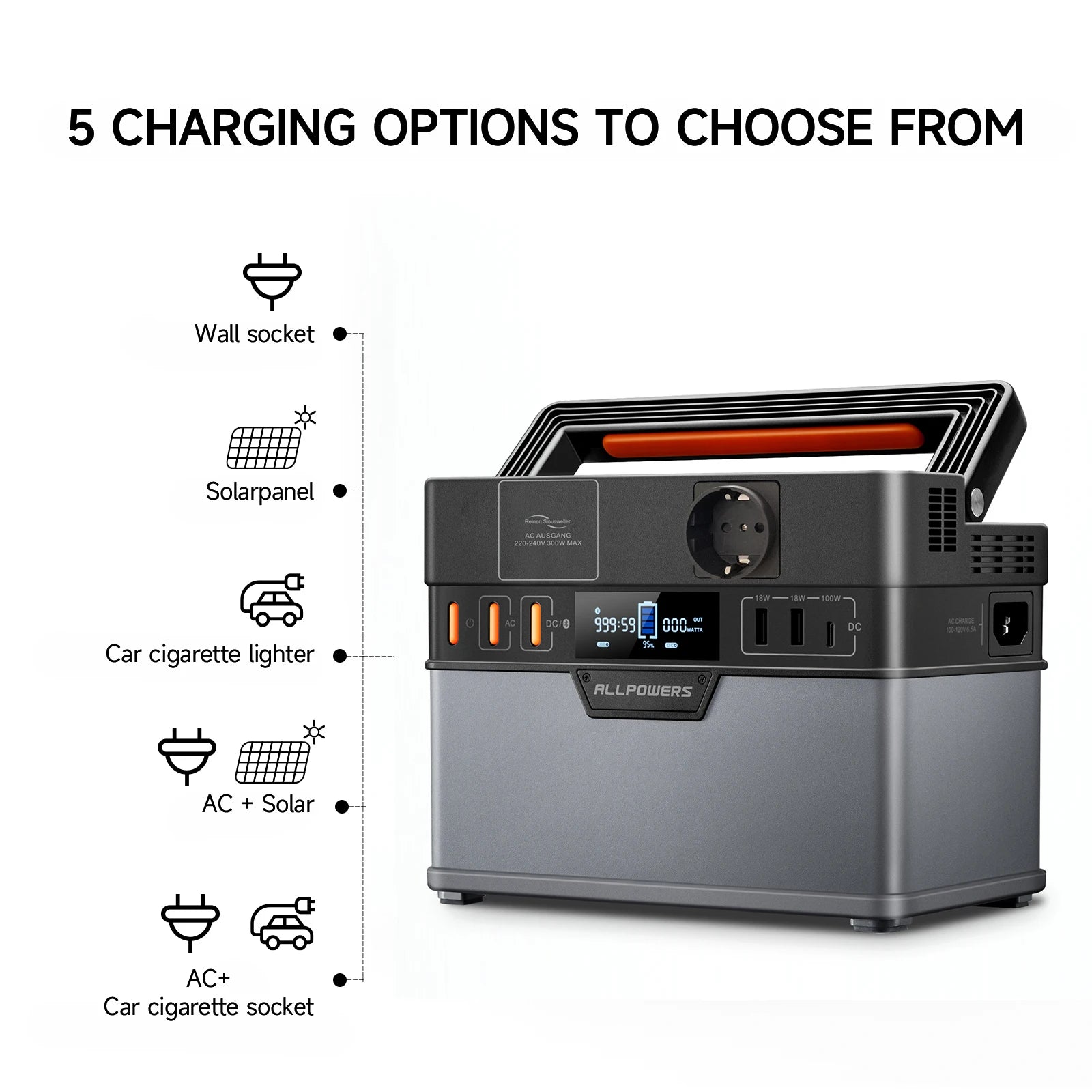 Portable Power Station 288Wh Solar Generator