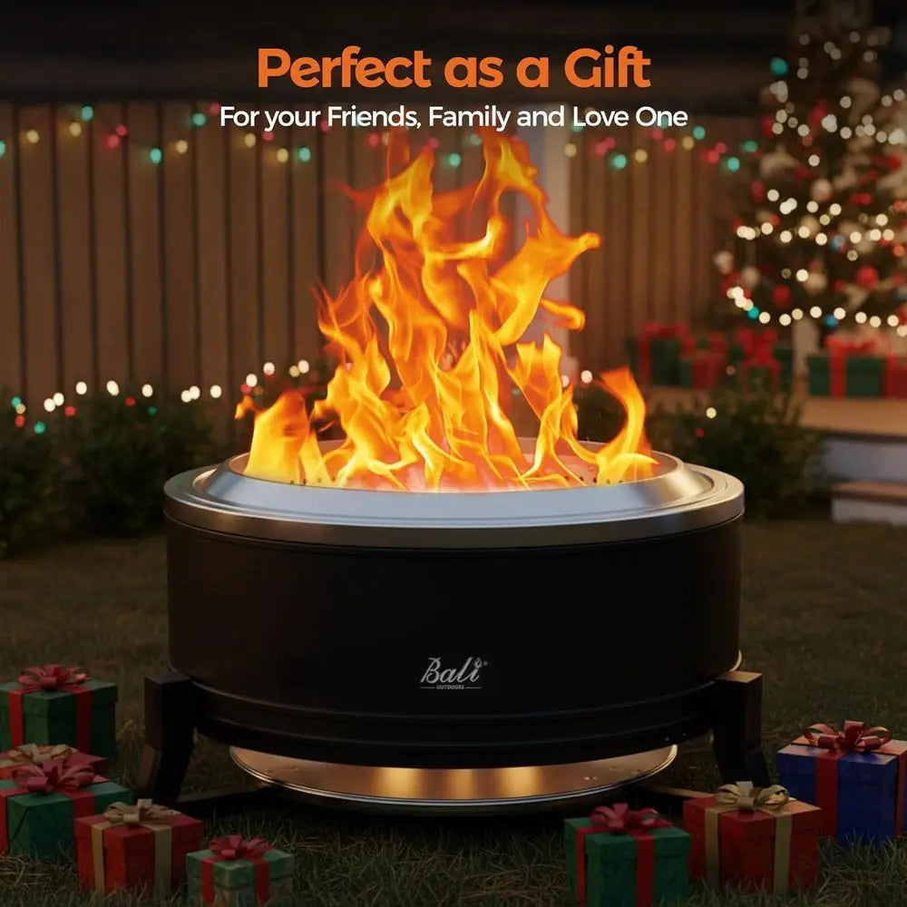 Portable 27 Wood-Burning Outdoor Fire Pit with Ash Pan for Patio Use