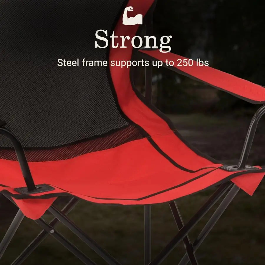 Broadband Mesh Quad Camping Chair with Carry Bag