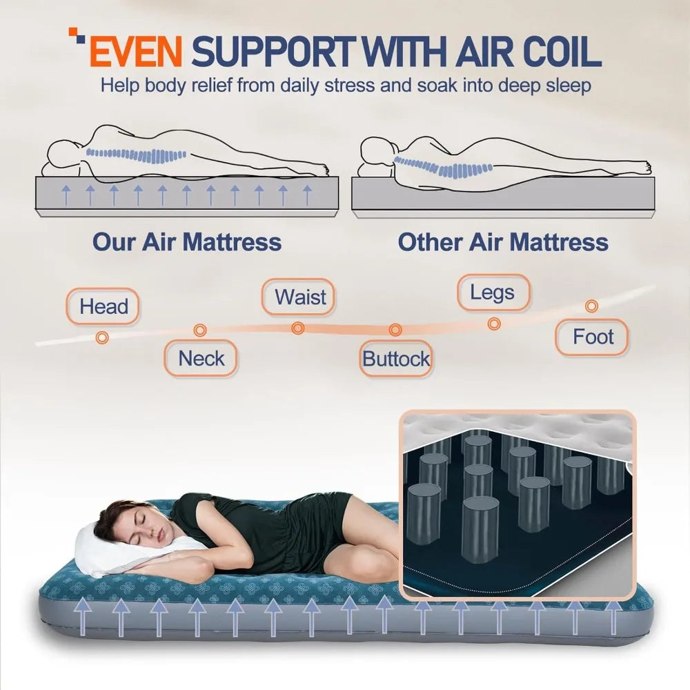 King Size Air Mattress Inflatable Bed Sleeping Pad for Camping