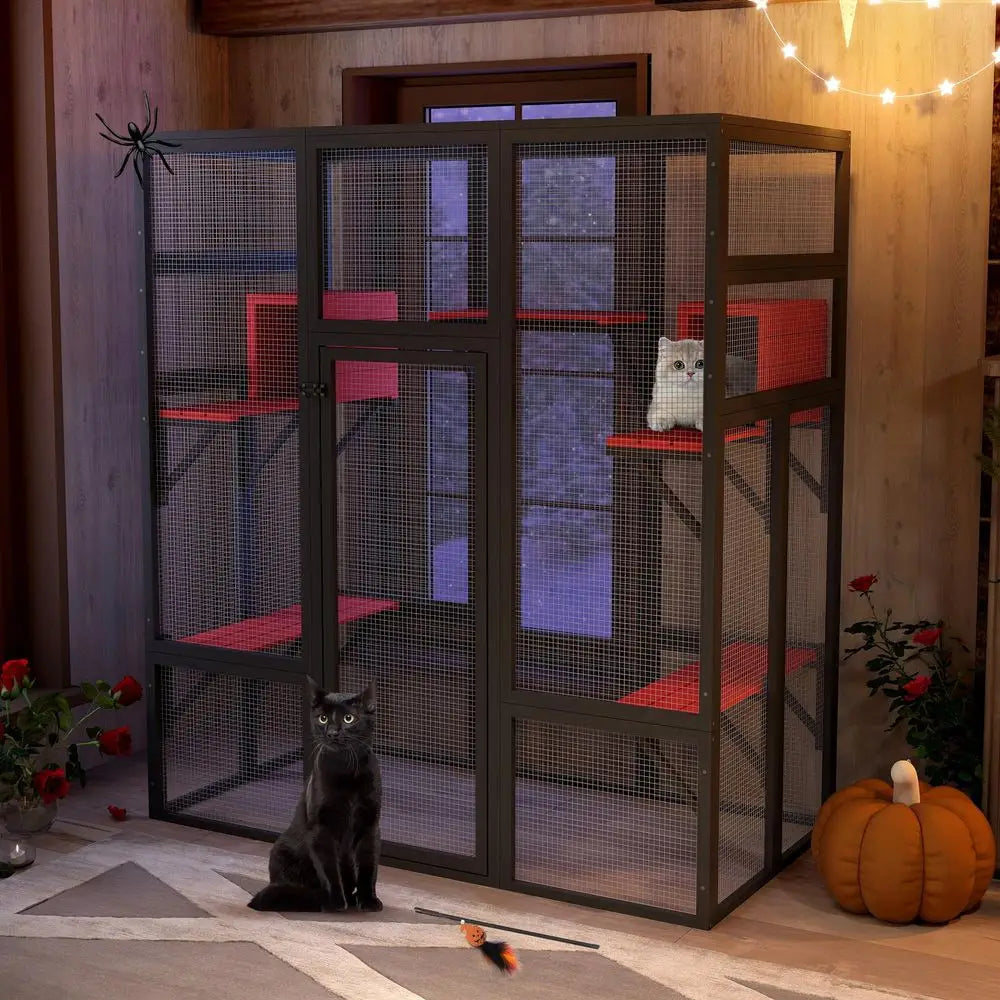 Large Spacious Wooden Catio Outdoor Cat Enclosure