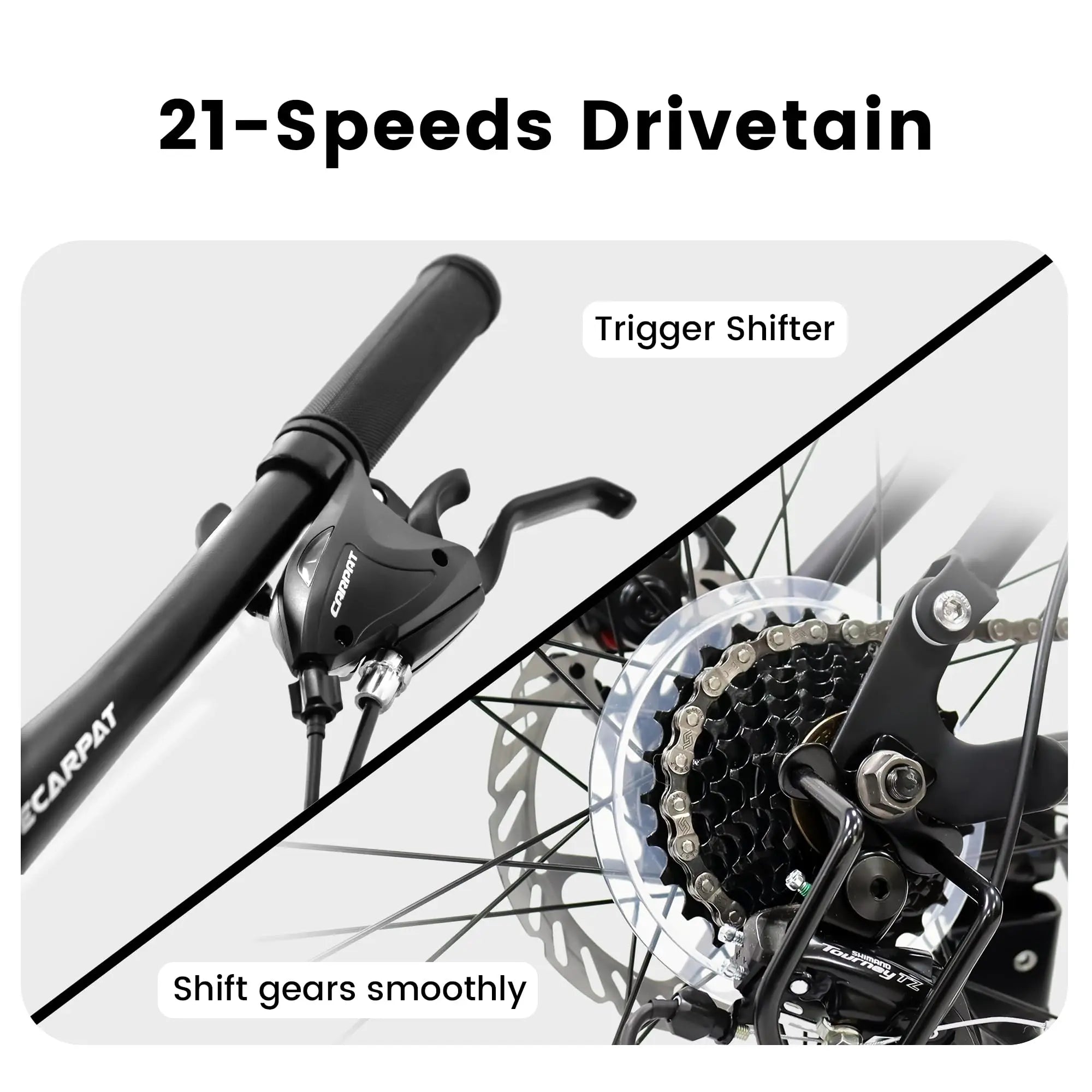 24 Inch Mountain Bike with Full Suspension 21 Speed Shifter Lever