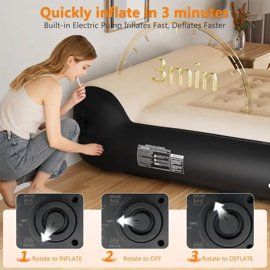 Air Mattress Full with Built in Pump for Camping