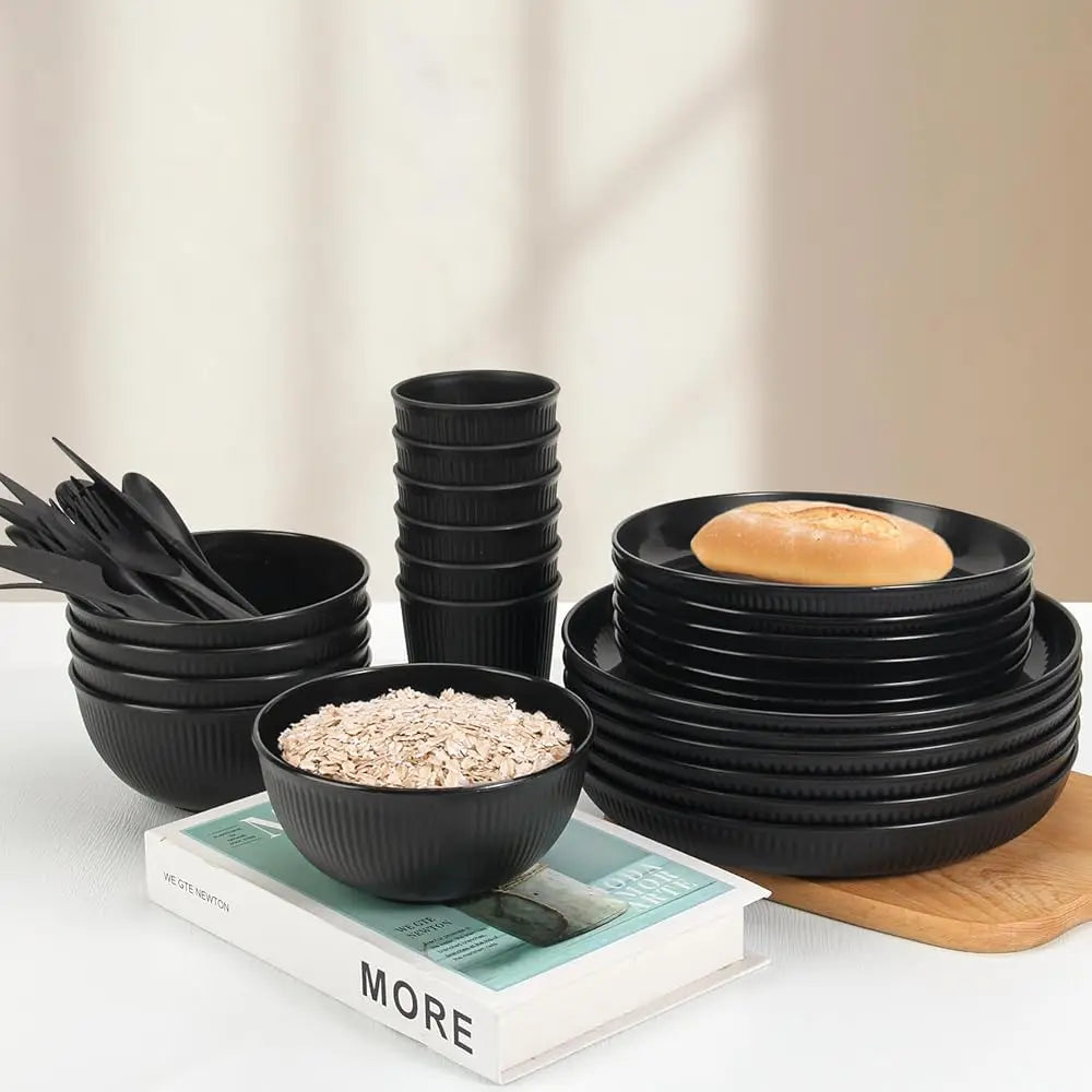 Wheat Straw Dinnerware Set | 30 Pcs Plates And Bowls Sets