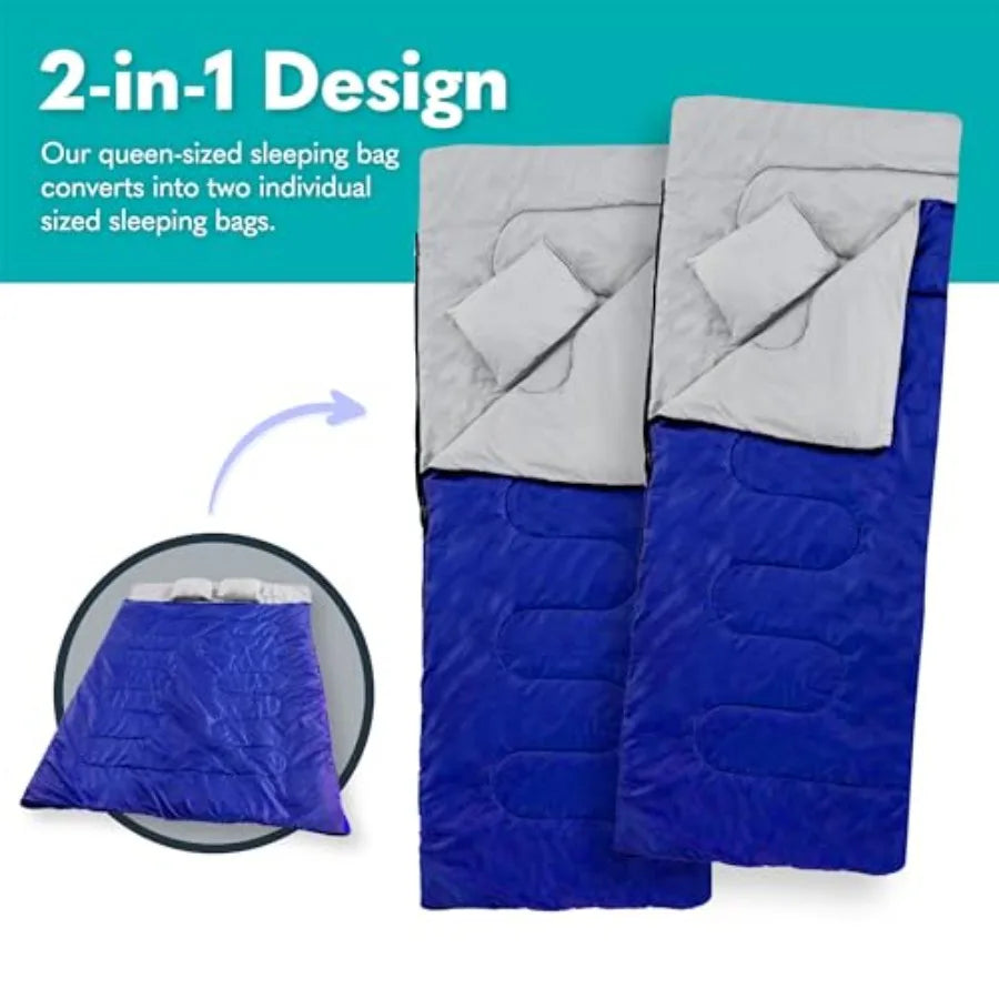 Double Sleeping Bags for Adults Backpacking Camping or Hiking