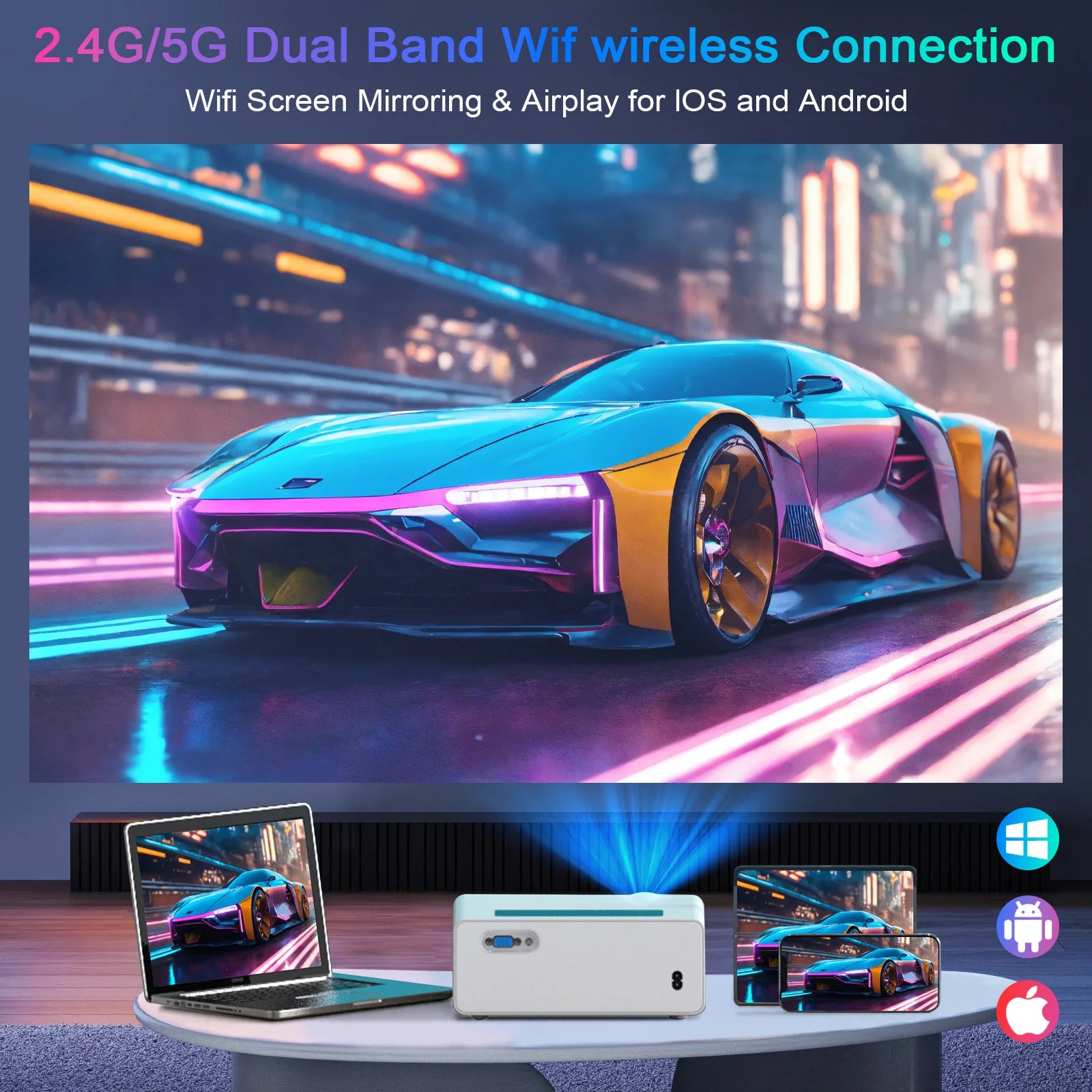 1080P 5G WiFi Projector/18000LM/Outdoor Movie