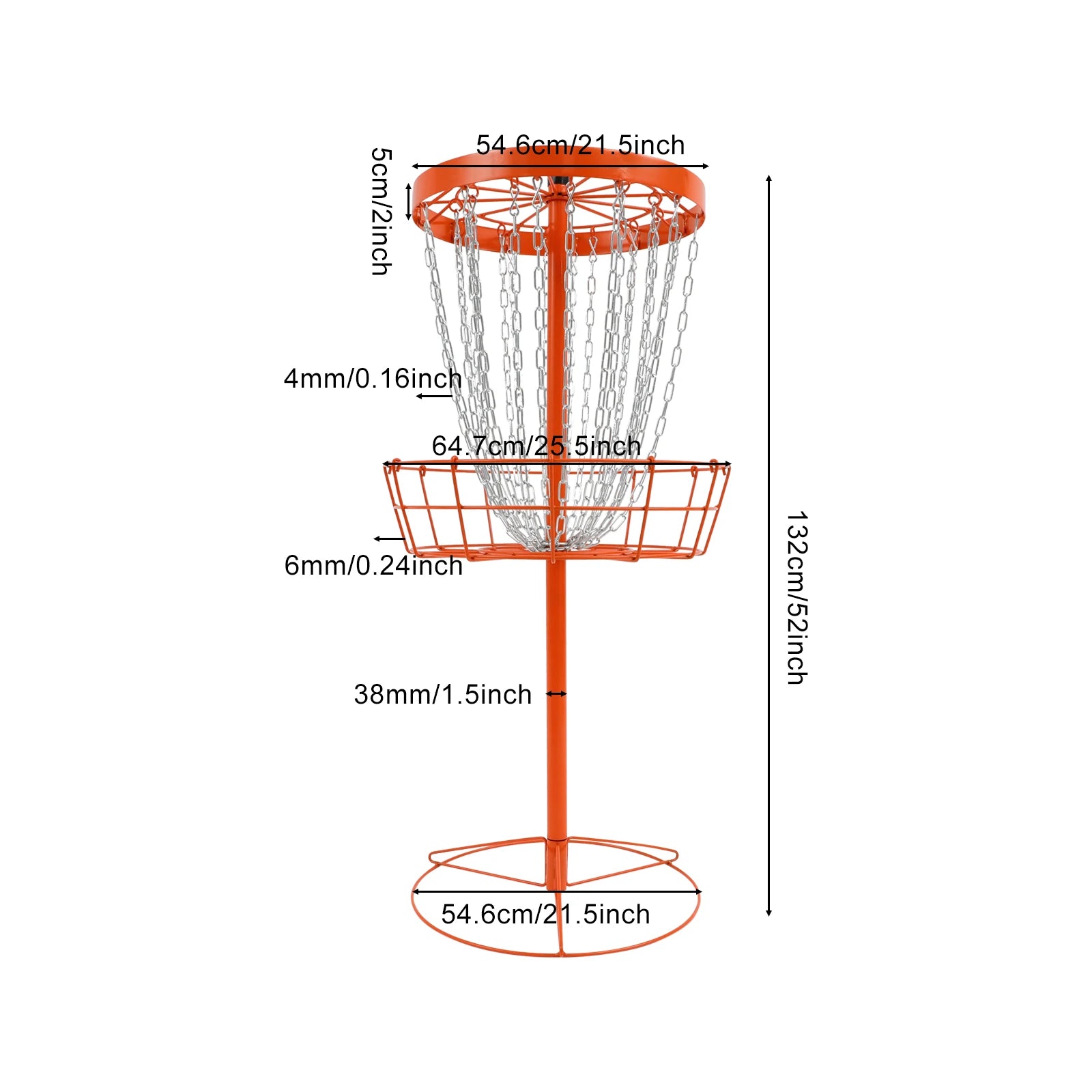 Portable Disc Golf Basket 24 Chains