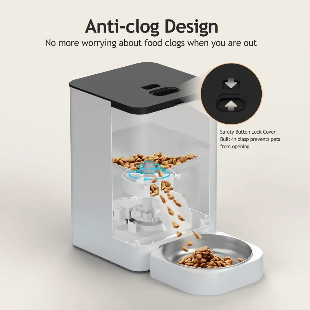 Automatic Cat Feeders Timed Pet Feeder for Cats and Dogs with Dry Food Dispenser