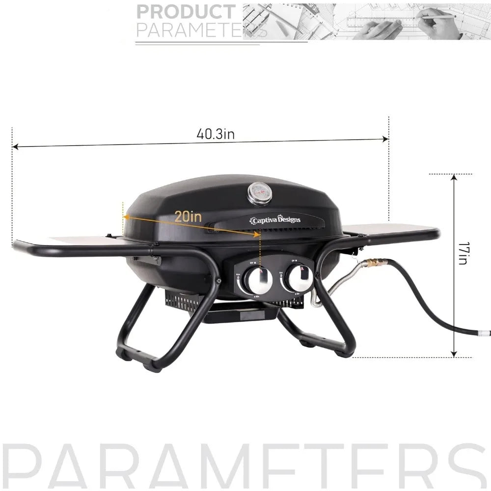 2 Burner Portable Desktop Propane Gas Grill