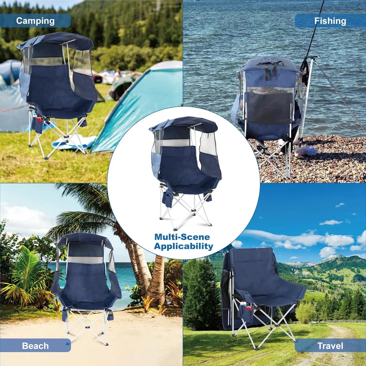 Folding Camping Chair with Canopy