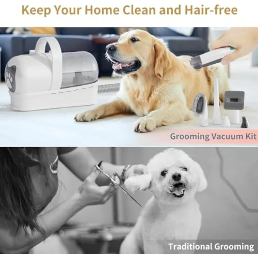 Dog Grooming Kit Pet Grooming Vacuum with Pet Clipper Nail Grinder