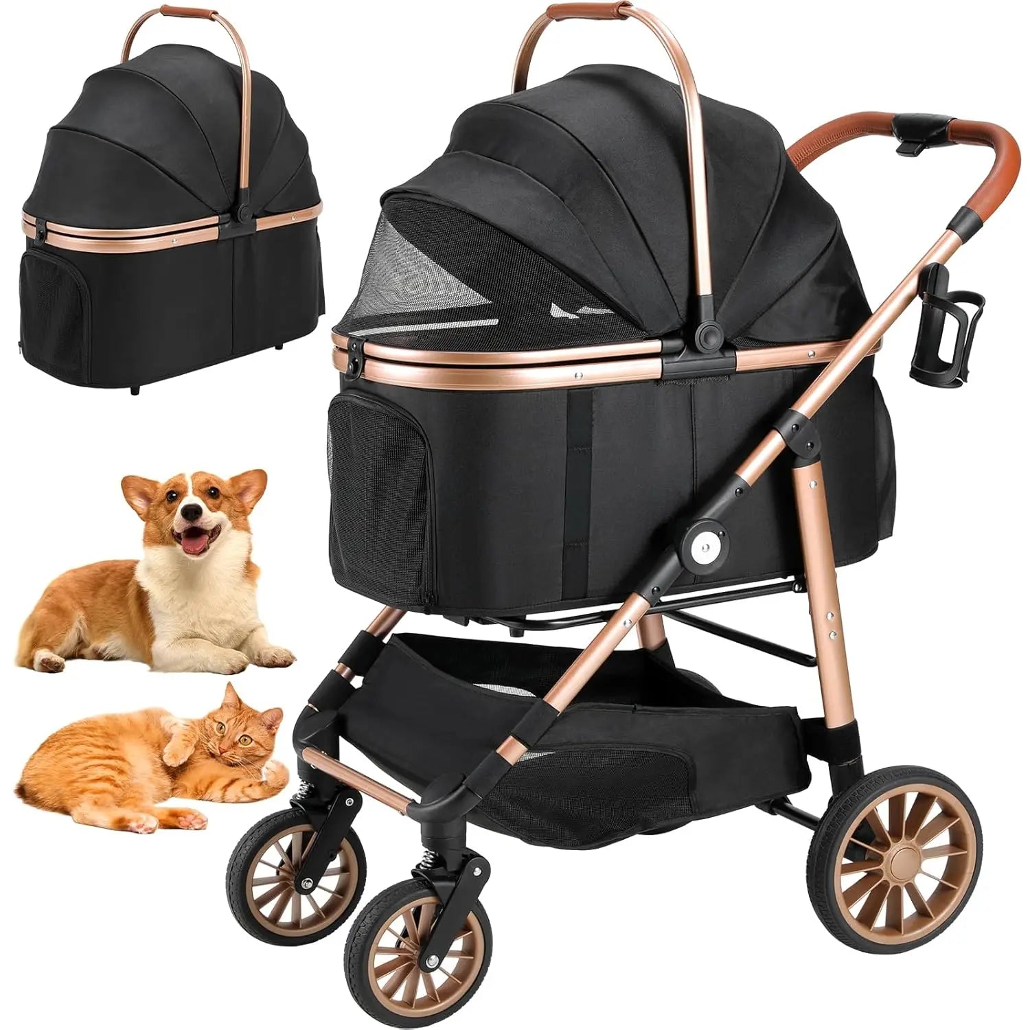 Shock Absorption Dog Buggy Stroller