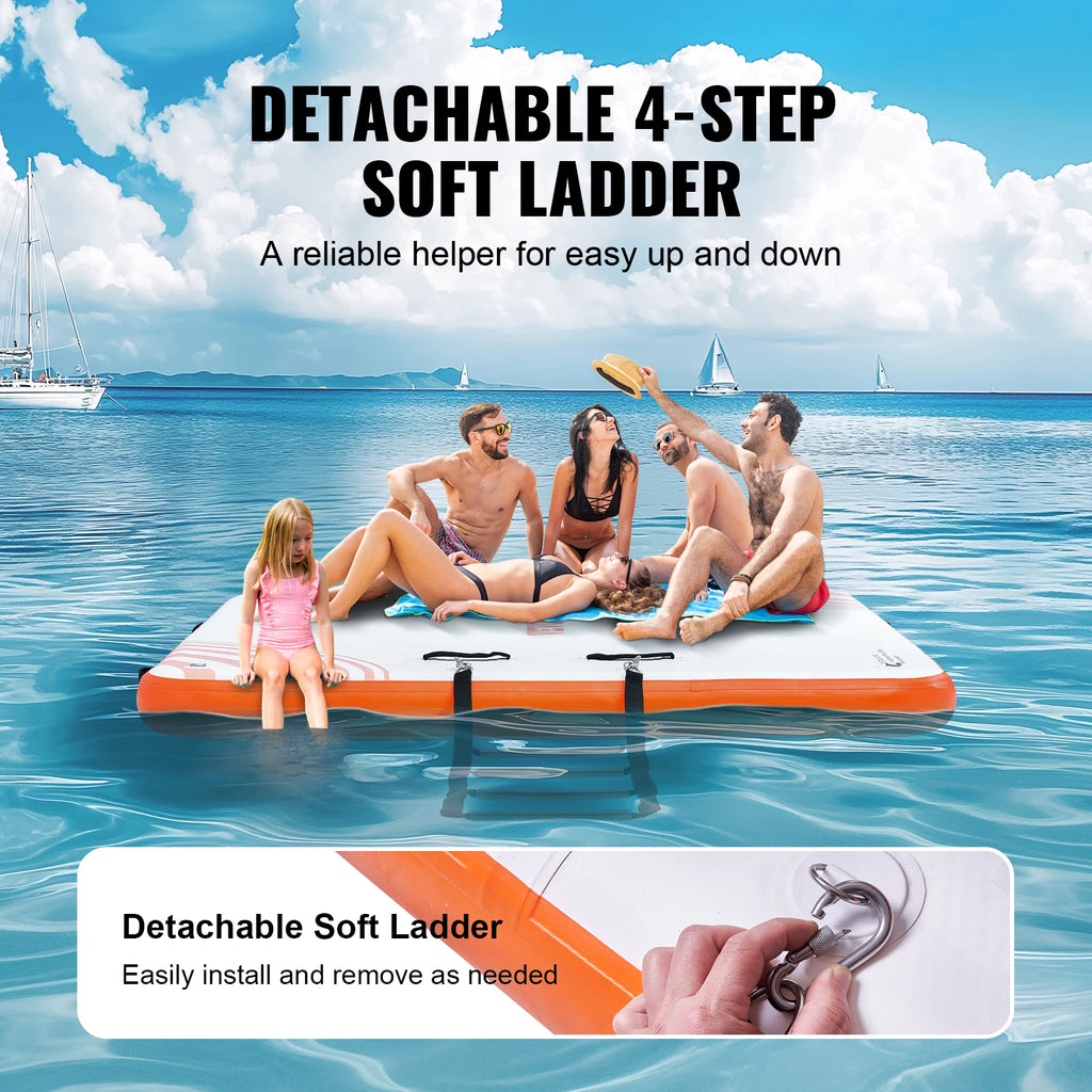 Inflatable Floating Dock 10x8FT Non-Slip