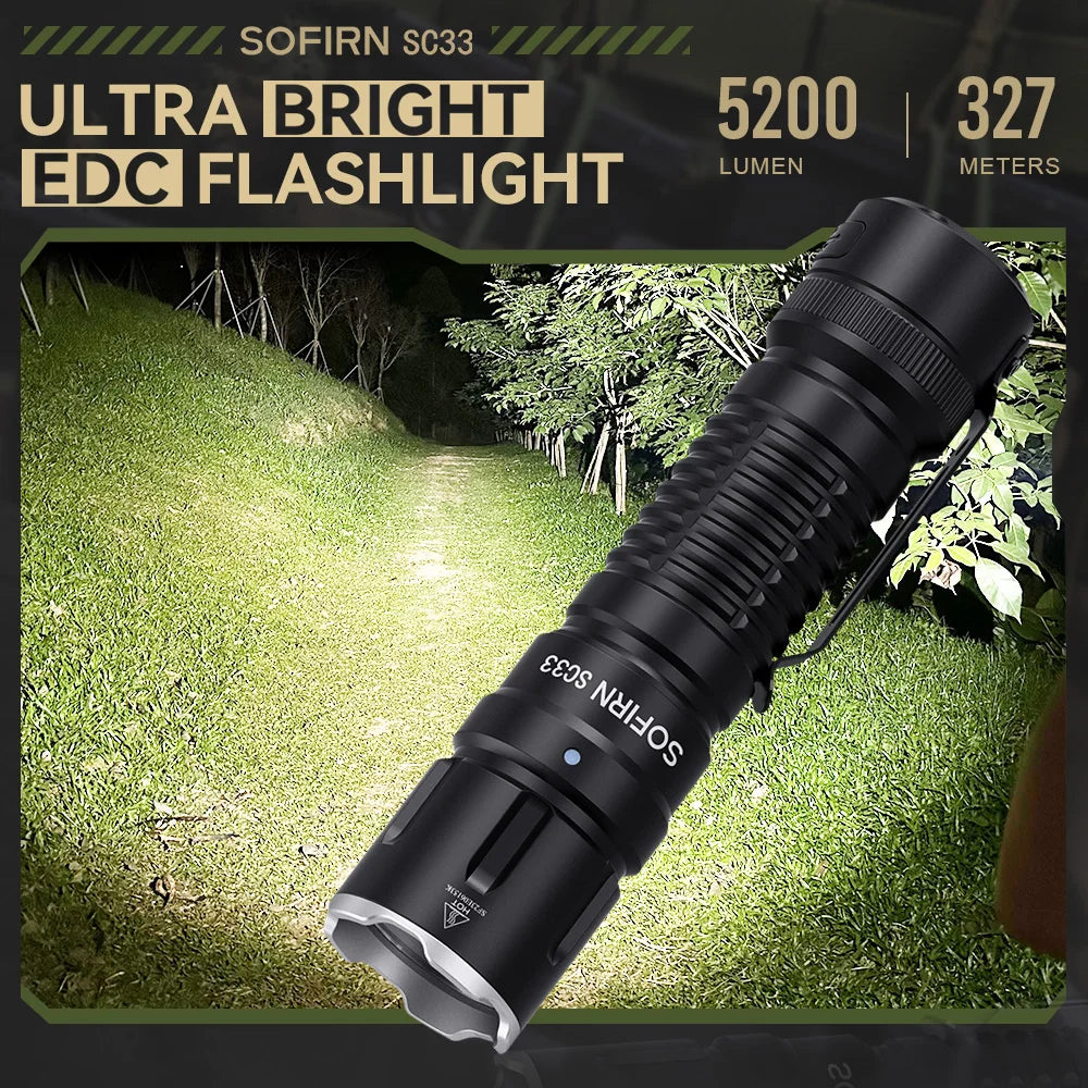 LED Tactical Flashlight Rechargeable Torch E-switch Outdoor Light