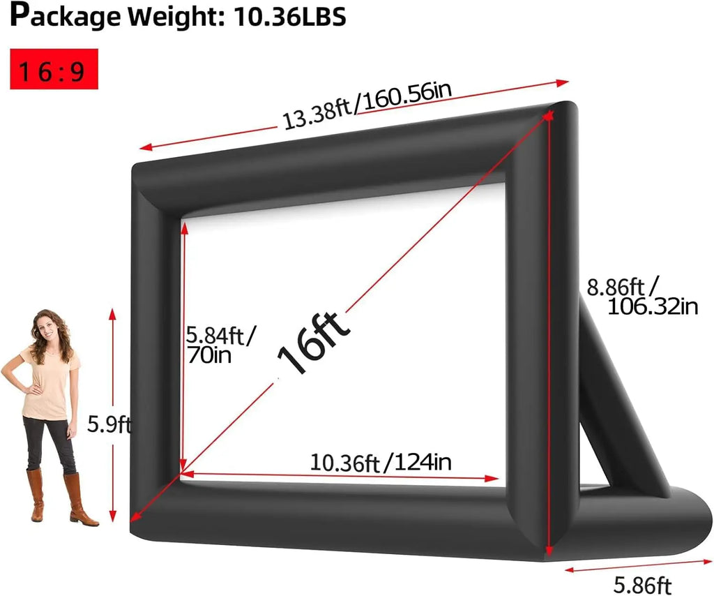 16FT Blow Up Movie Screen for Outdoor with Easy Setup