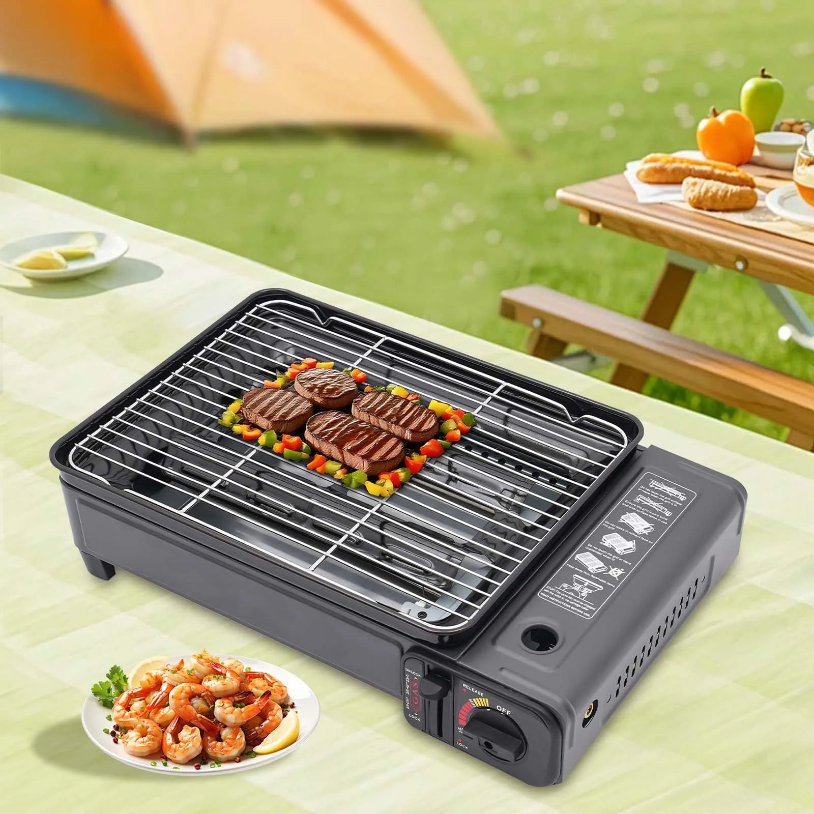 Portable Camping Grill Gas Stove Outdoor Traveling