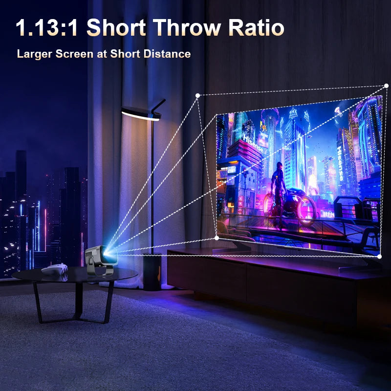 Portable Outdoor Movie Projector with Built-in Wi-Fi