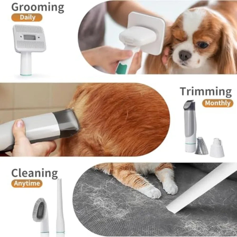 Dog Grooming Kit Pet Grooming Vacuum with Pet Clipper Nail Grinder