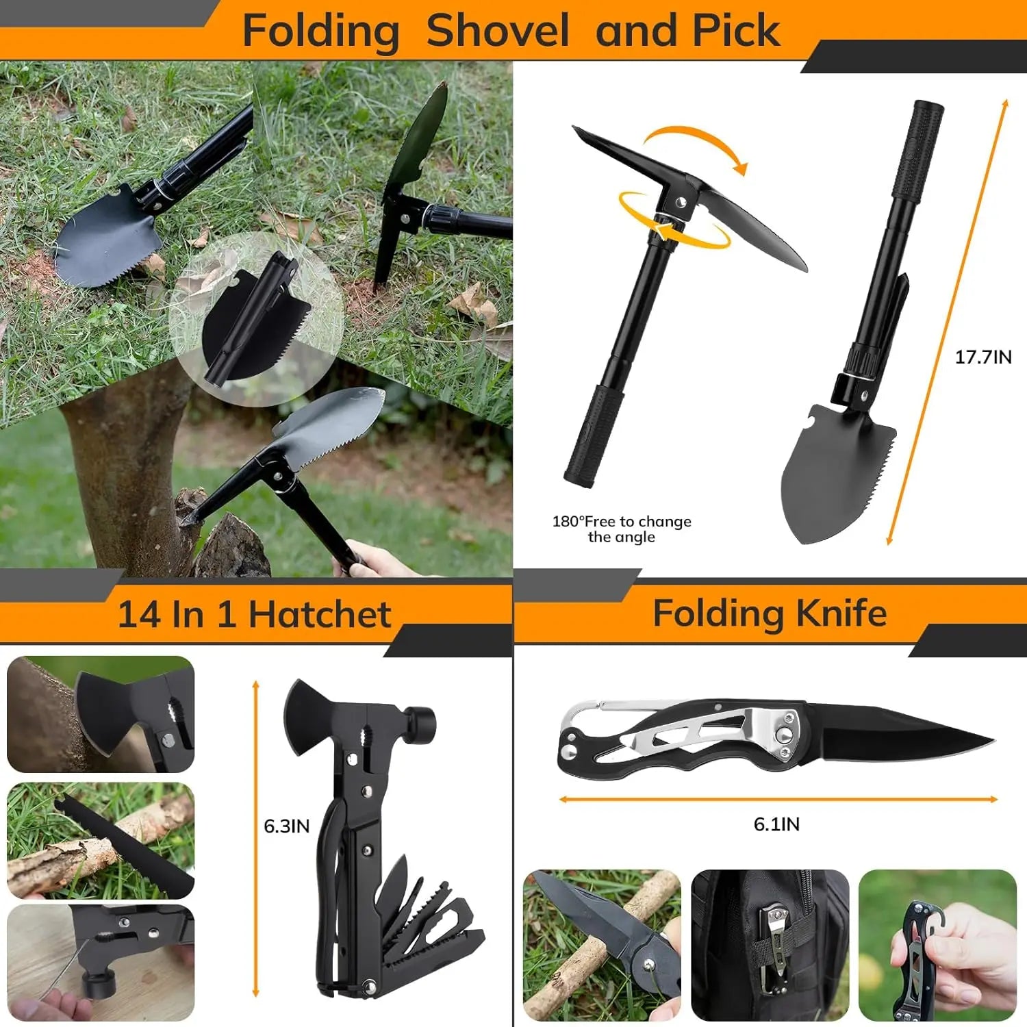 250-Piece Survival Kit with First Aid, Tactical Gear