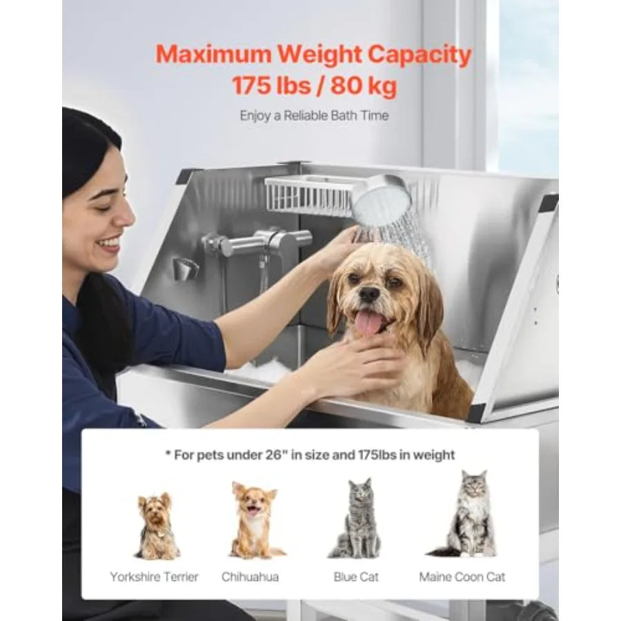 Professional Dog Washing Station 34 Inch Stainless Steel