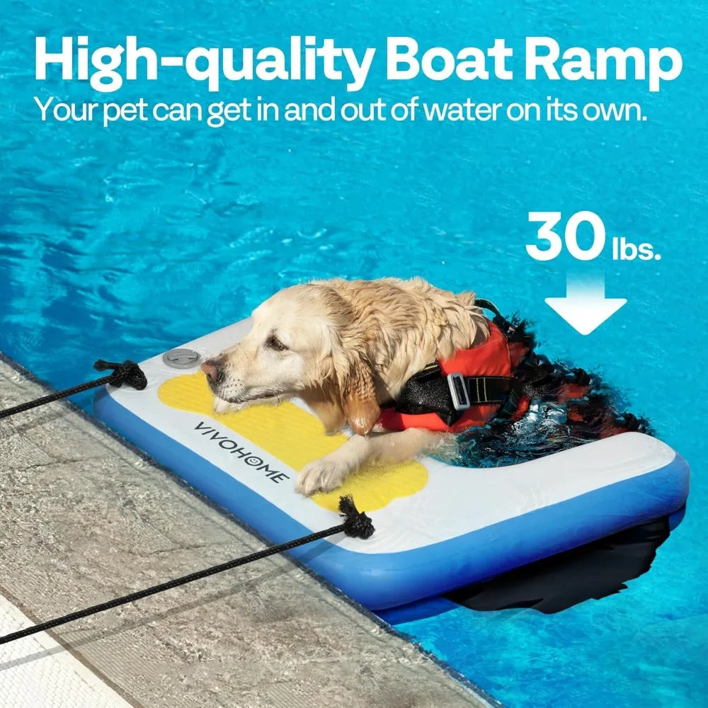 Inflatable Dog Boat Ramp Float for Pets Swimming