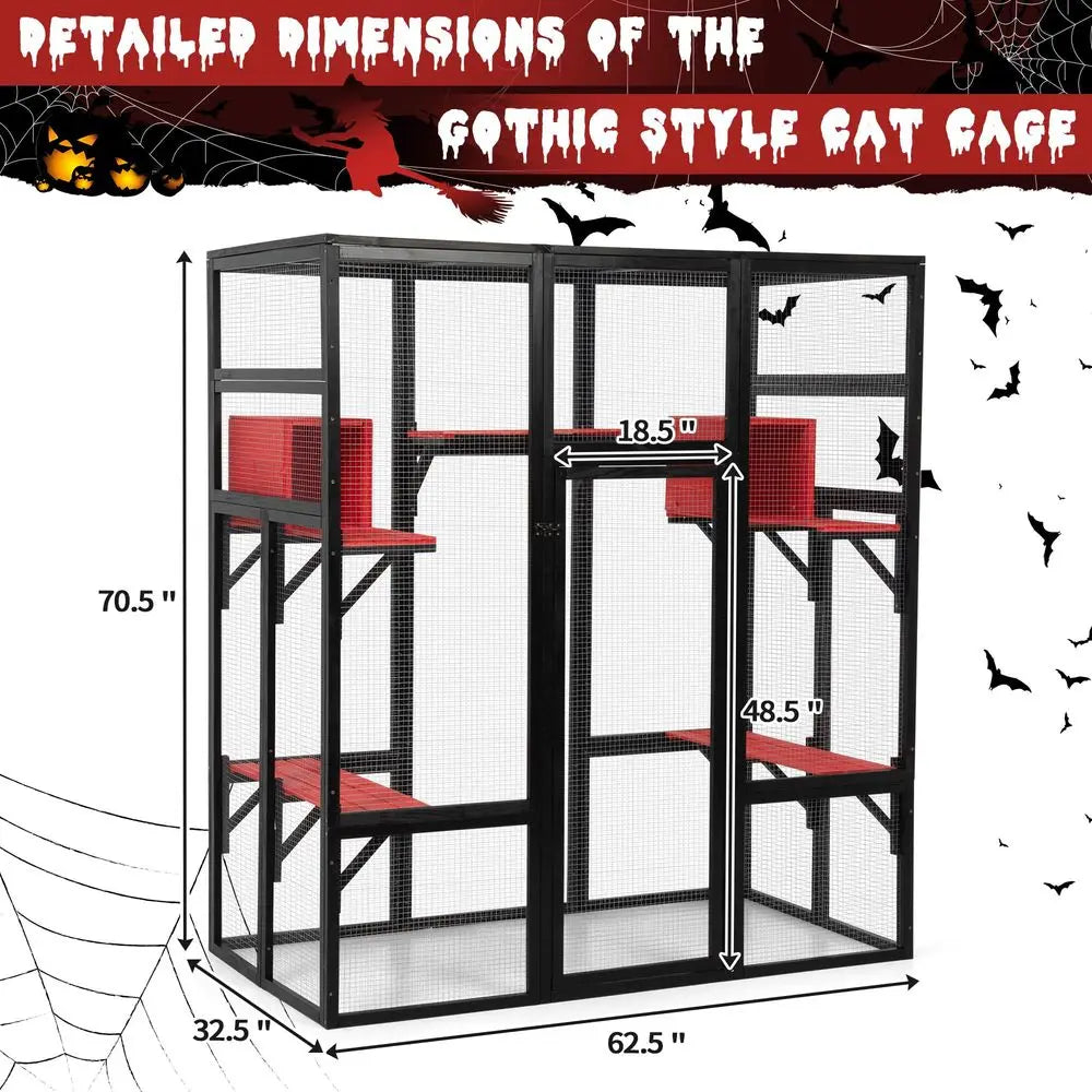 Large Spacious Wooden Catio Outdoor Cat Enclosure