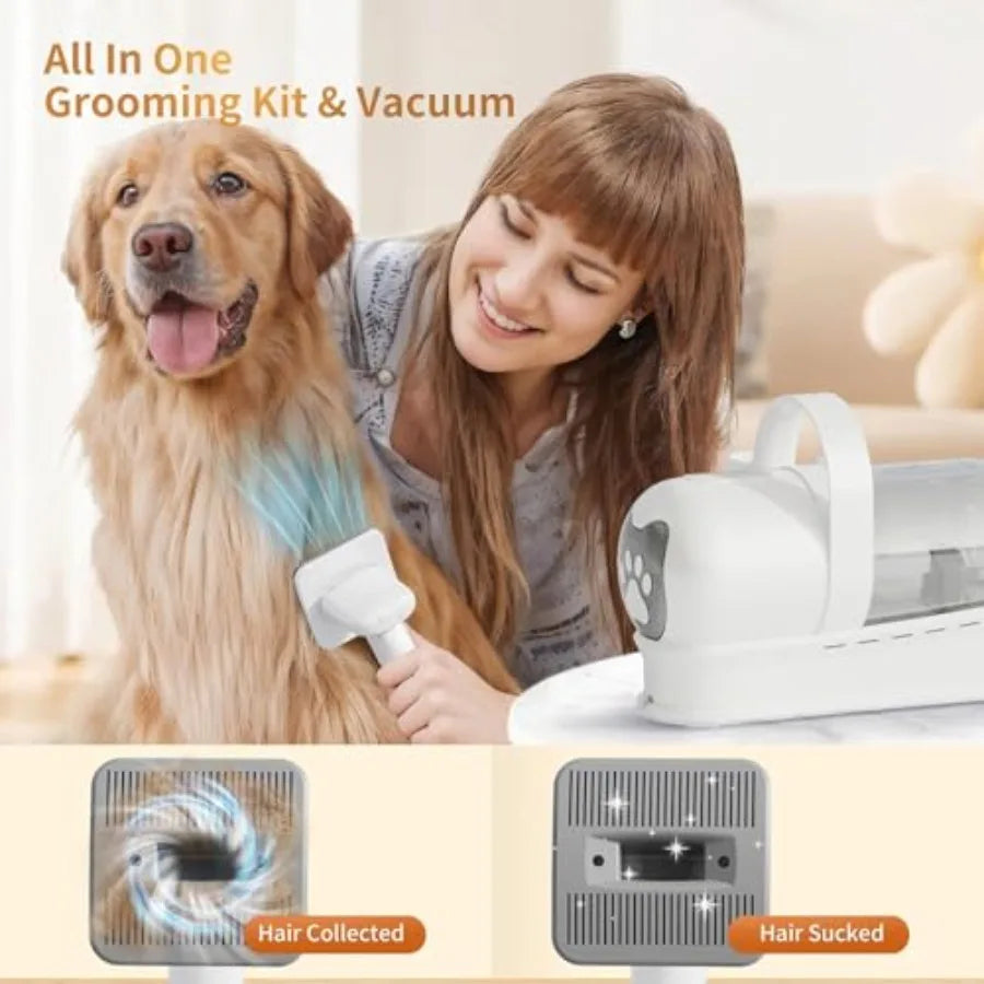 Dog Grooming Kit Pet Grooming Vacuum with Pet Clipper Nail Grinder
