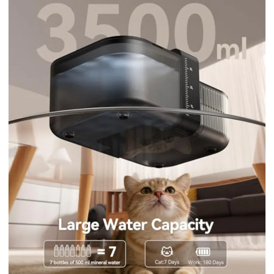 Cat Water Fountain Wastewater Separation Stainless Steel Bowl