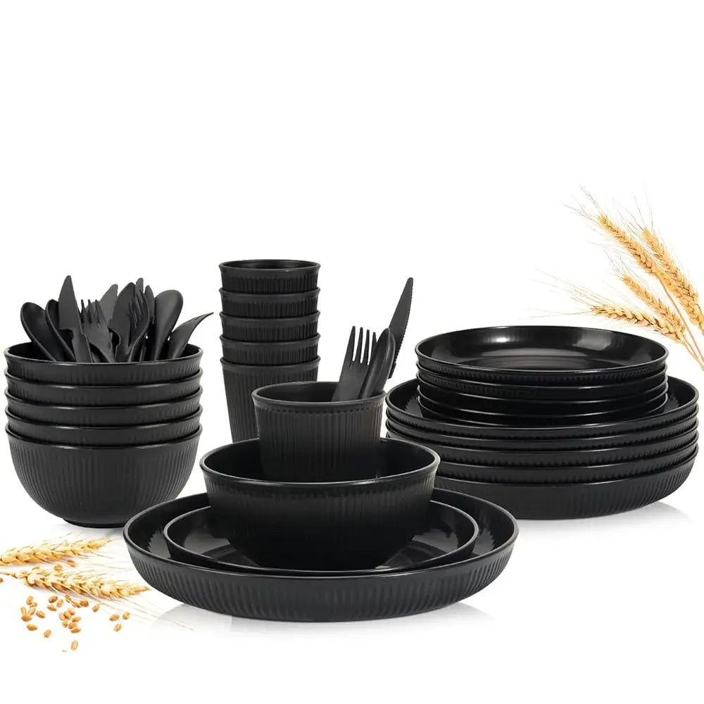 Wheat Straw Dinnerware Set | 30 Pcs Plates And Bowls Sets
